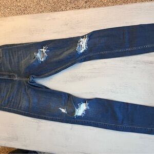 Juniors Hollister Distressed Blue Skinny Jeans